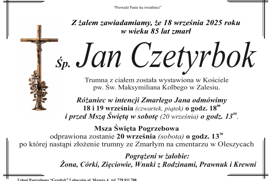 Zmarł Jan Czetyrbok [85 lat]